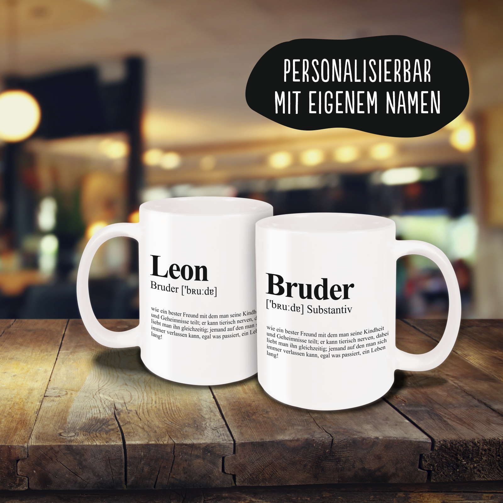 Tasse - Definition Bruder weiß
