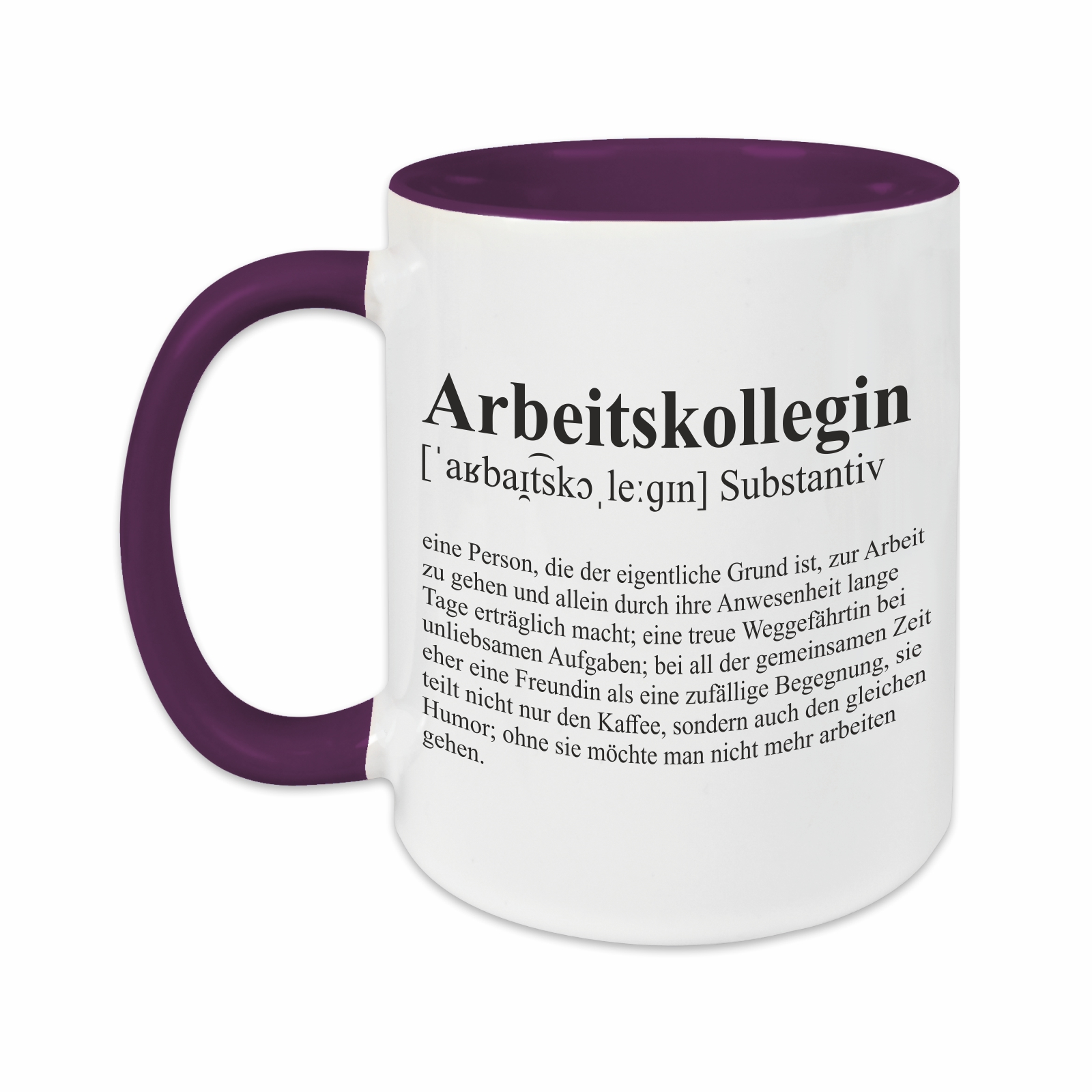 Tasse - Definition Arbeitskollegin lila