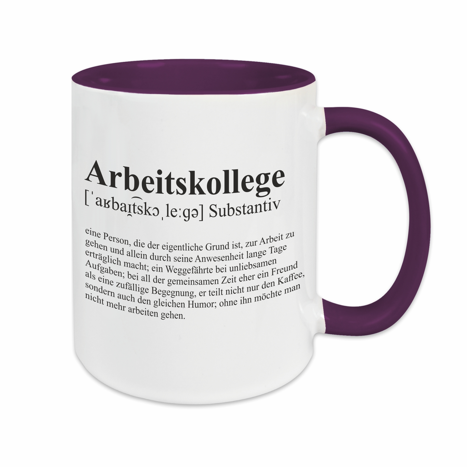 Tasse - Definition Arbeitskollege lila