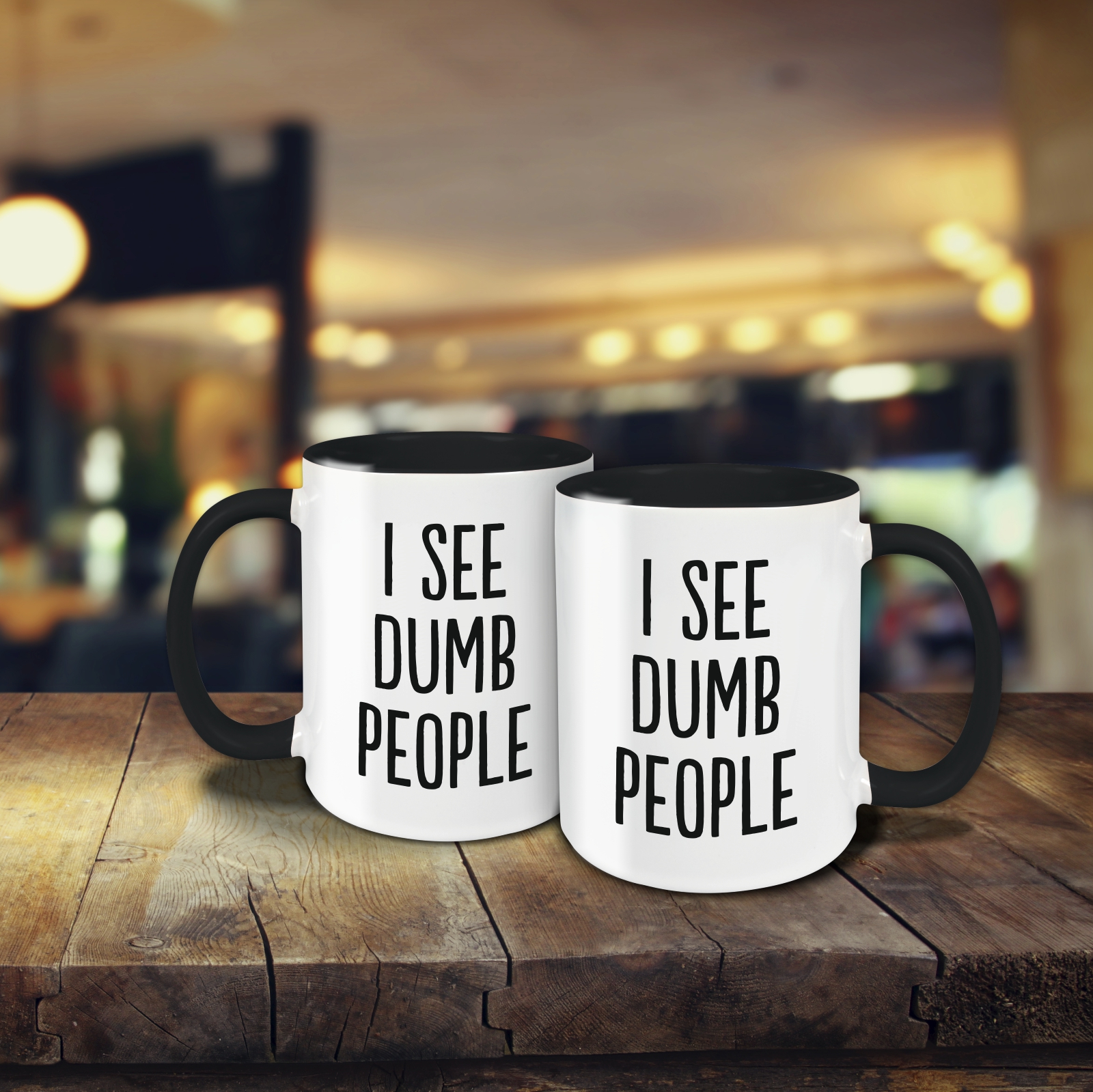 Tasse - I See Dumb People schwarz