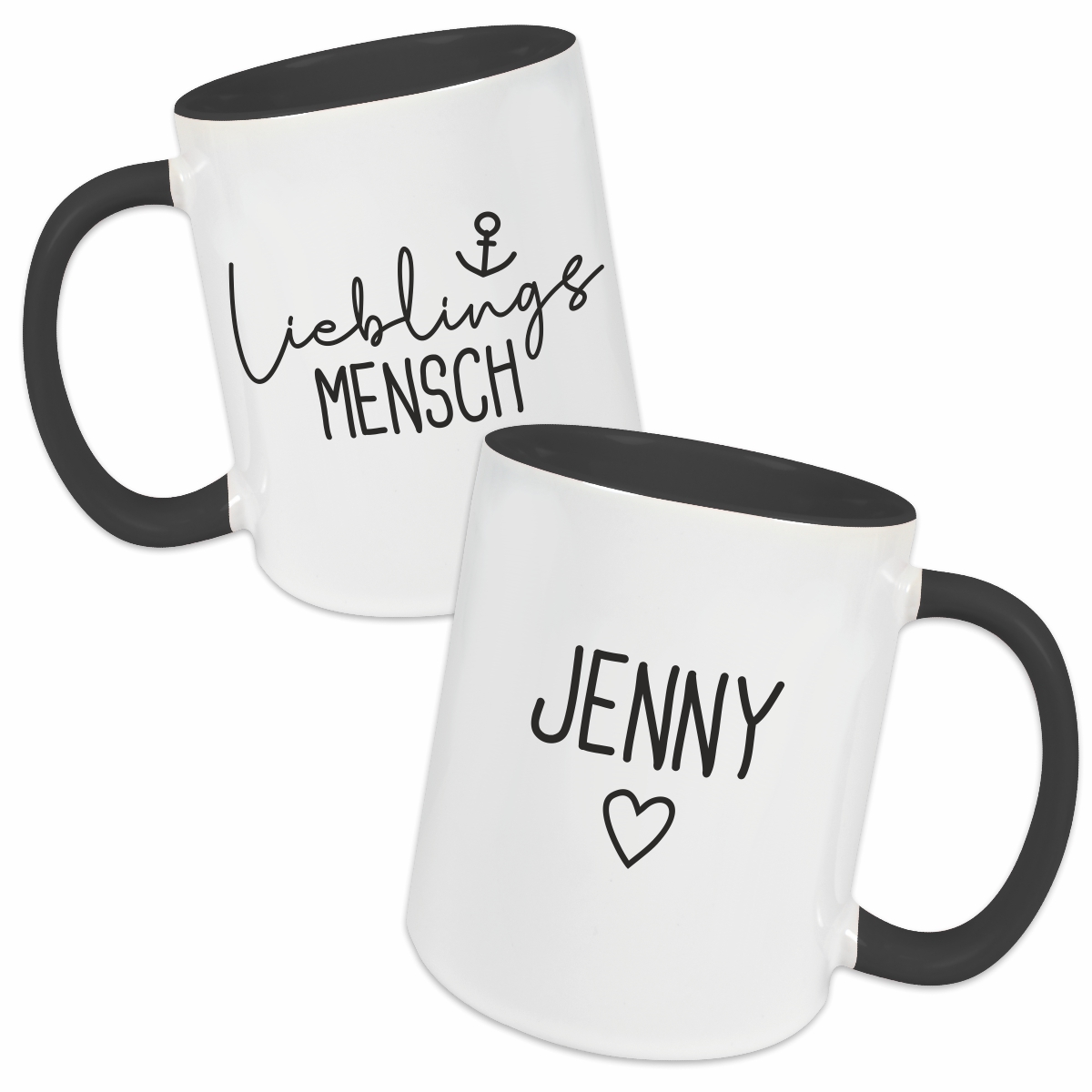 Tasse - Lieblingsmensch schwarz  personalisiert
