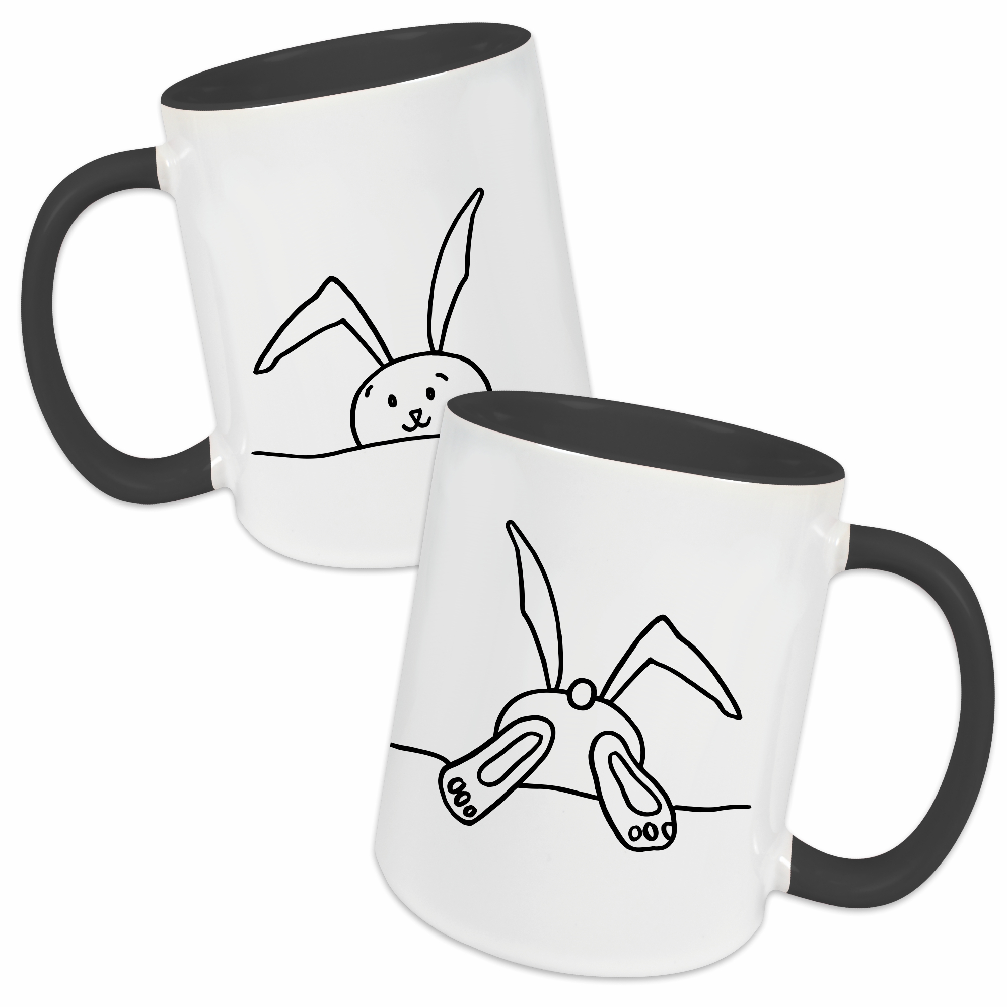 Tasse - Hase schwarz