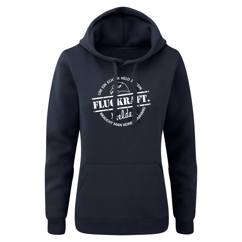 Damen Hoodie - Helden Button dunkelblau XL