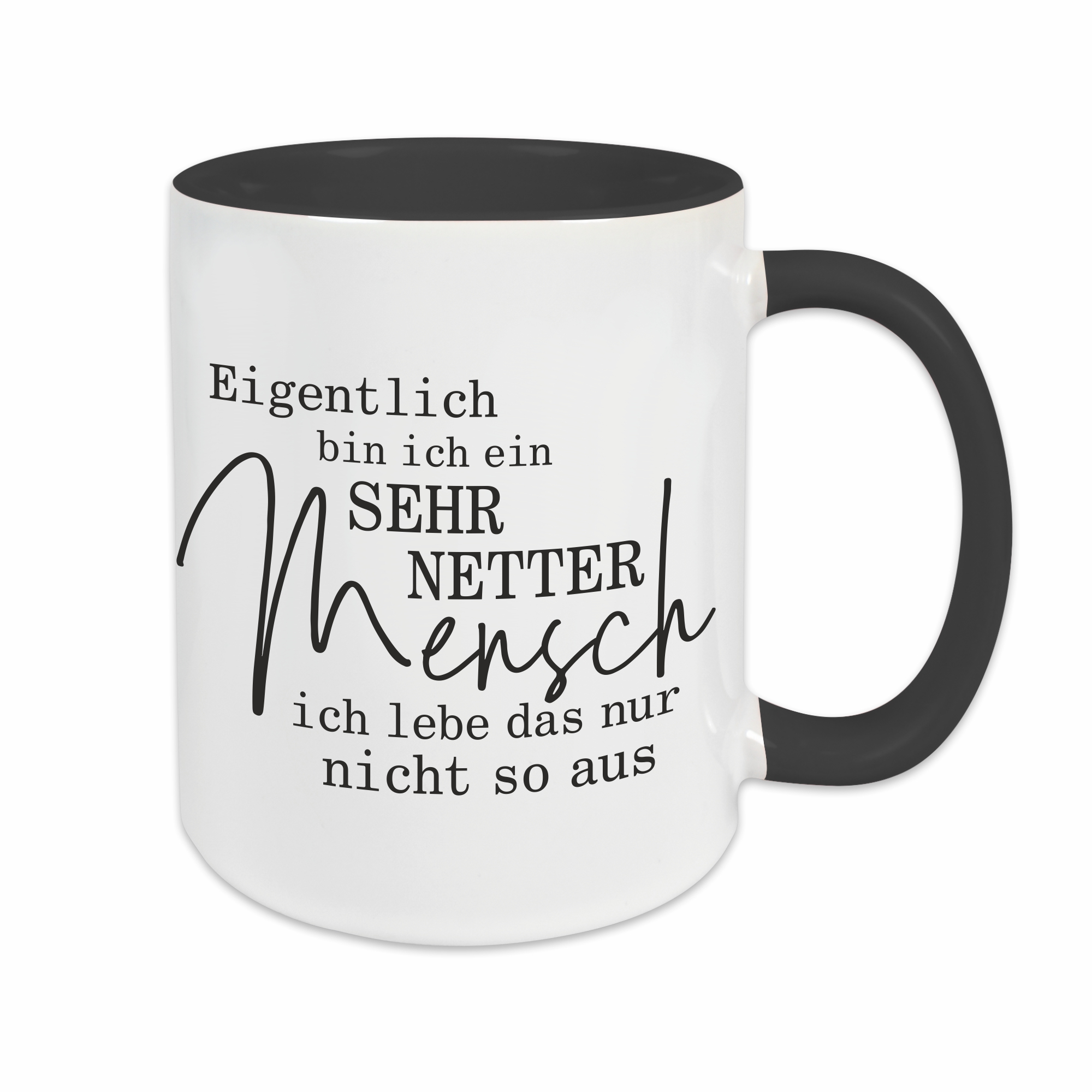 Tasse - Netter Mensch schwarz