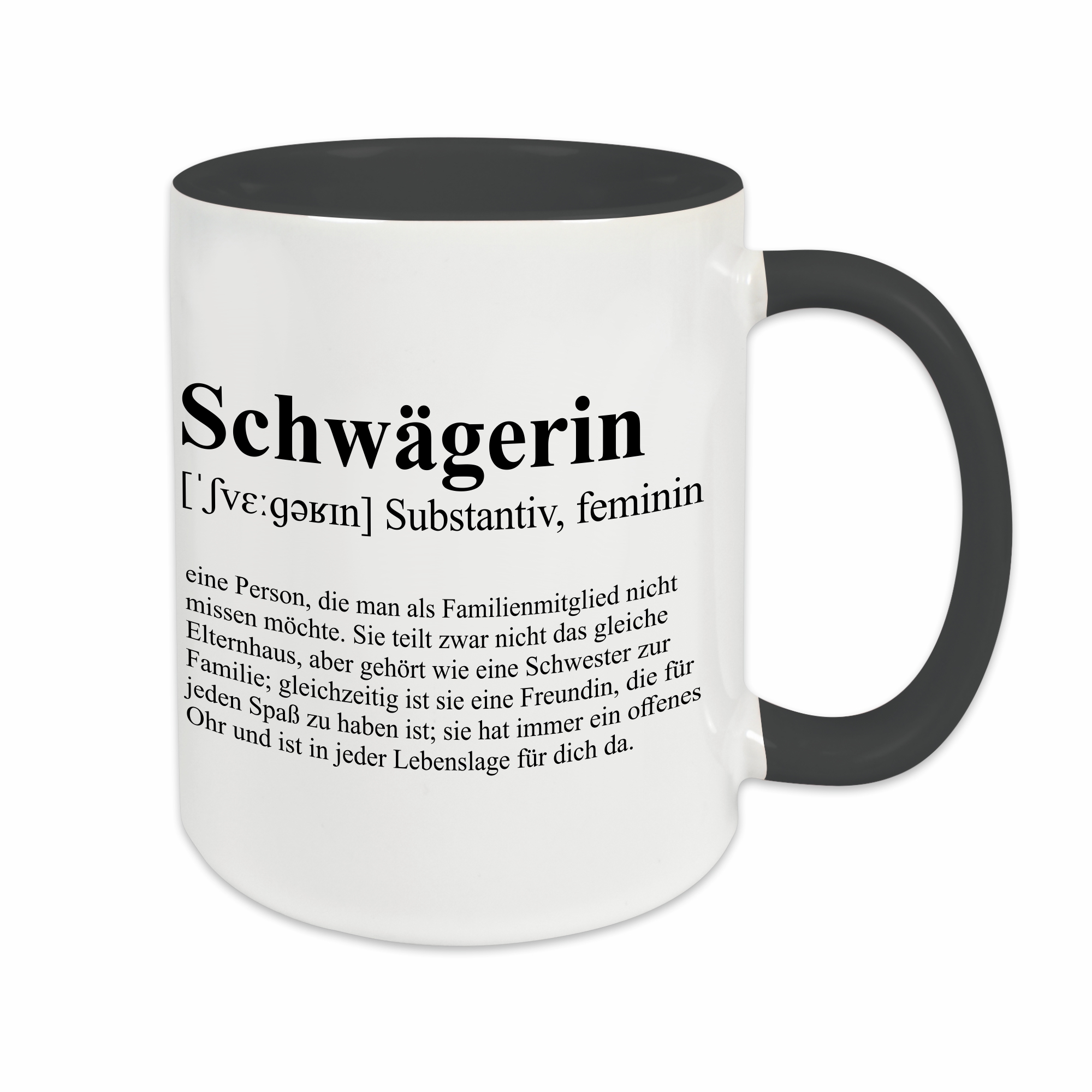 Tasse - Definition Schwägerin schwarz ohne Personalisierung