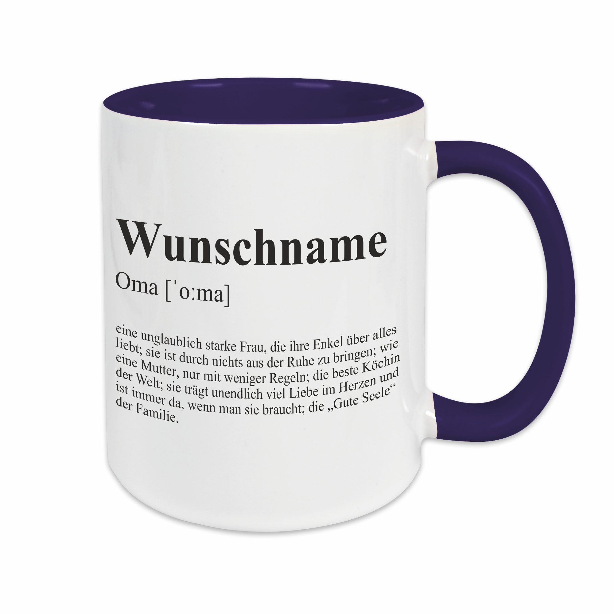 Tasse - Definition Oma dunkelblau personalisiert