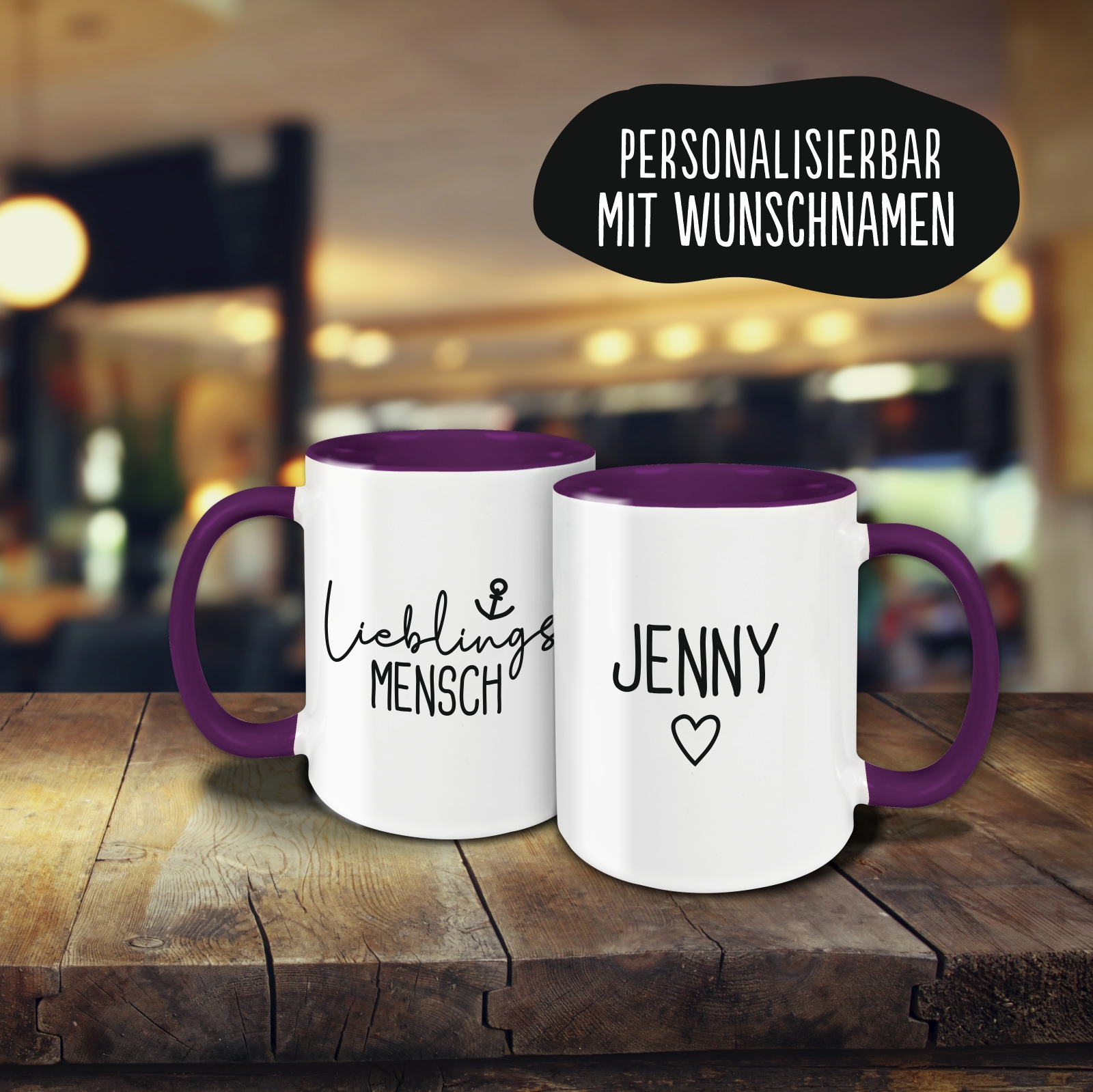 Tasse - Lieblingsmensch lila personalisiert