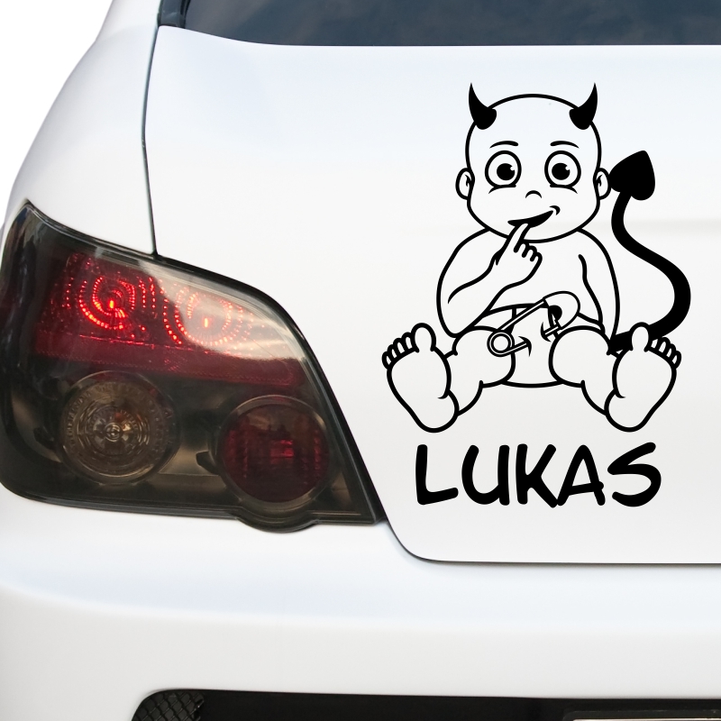 Kfz-Aufkleber - Baby als Teufel