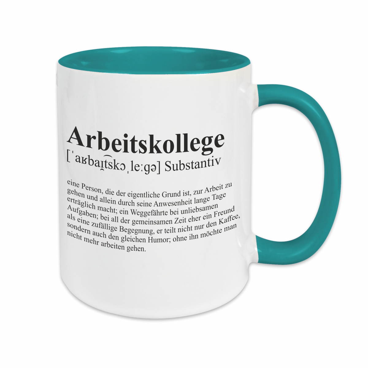 Tasse - Definition Arbeitskollege türkis