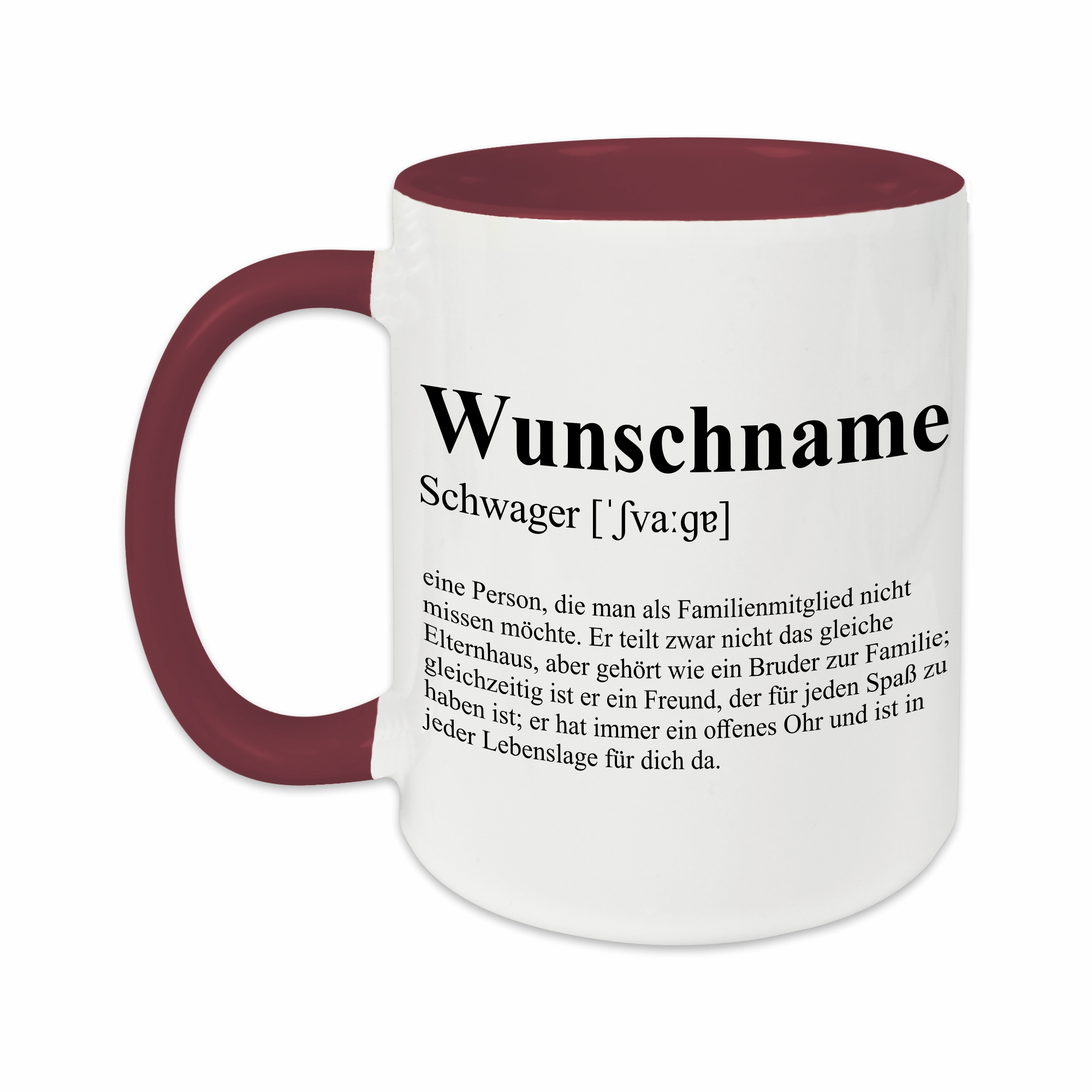 Tasse - Definition Schwager burgund personalisiert