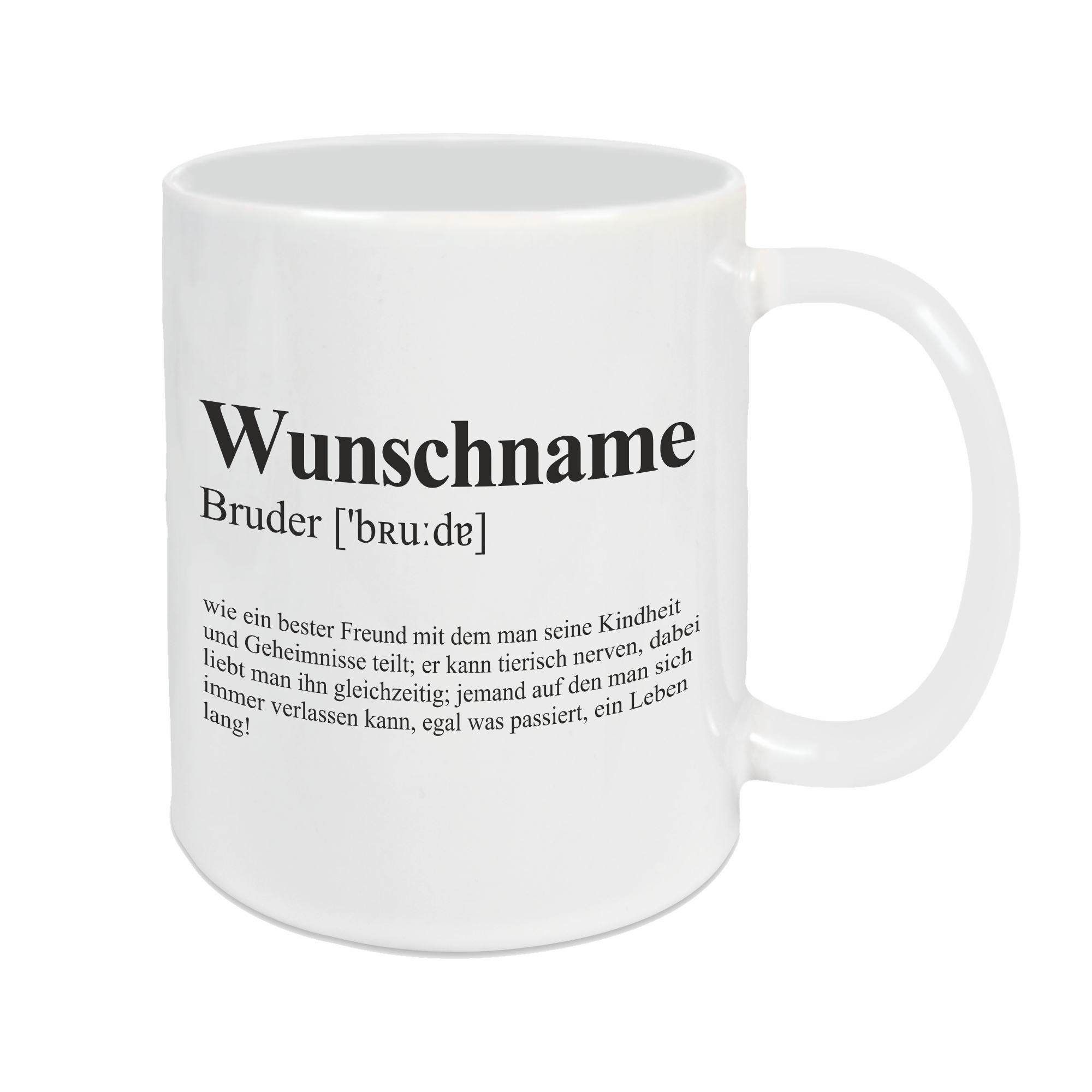 Tasse - Definition Bruder weiß personalisiert