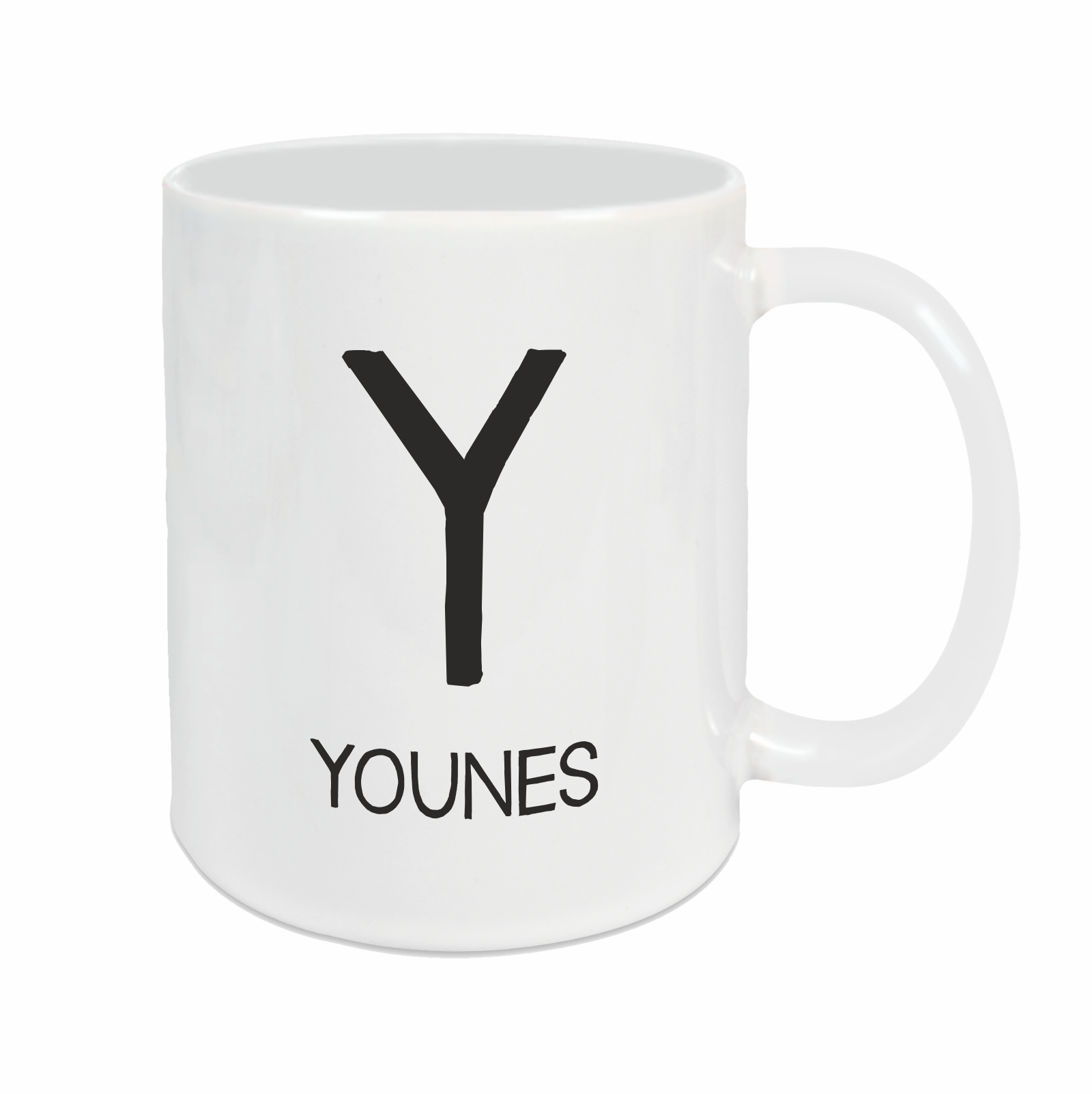 Tasse - Buchstabe & Name weiß