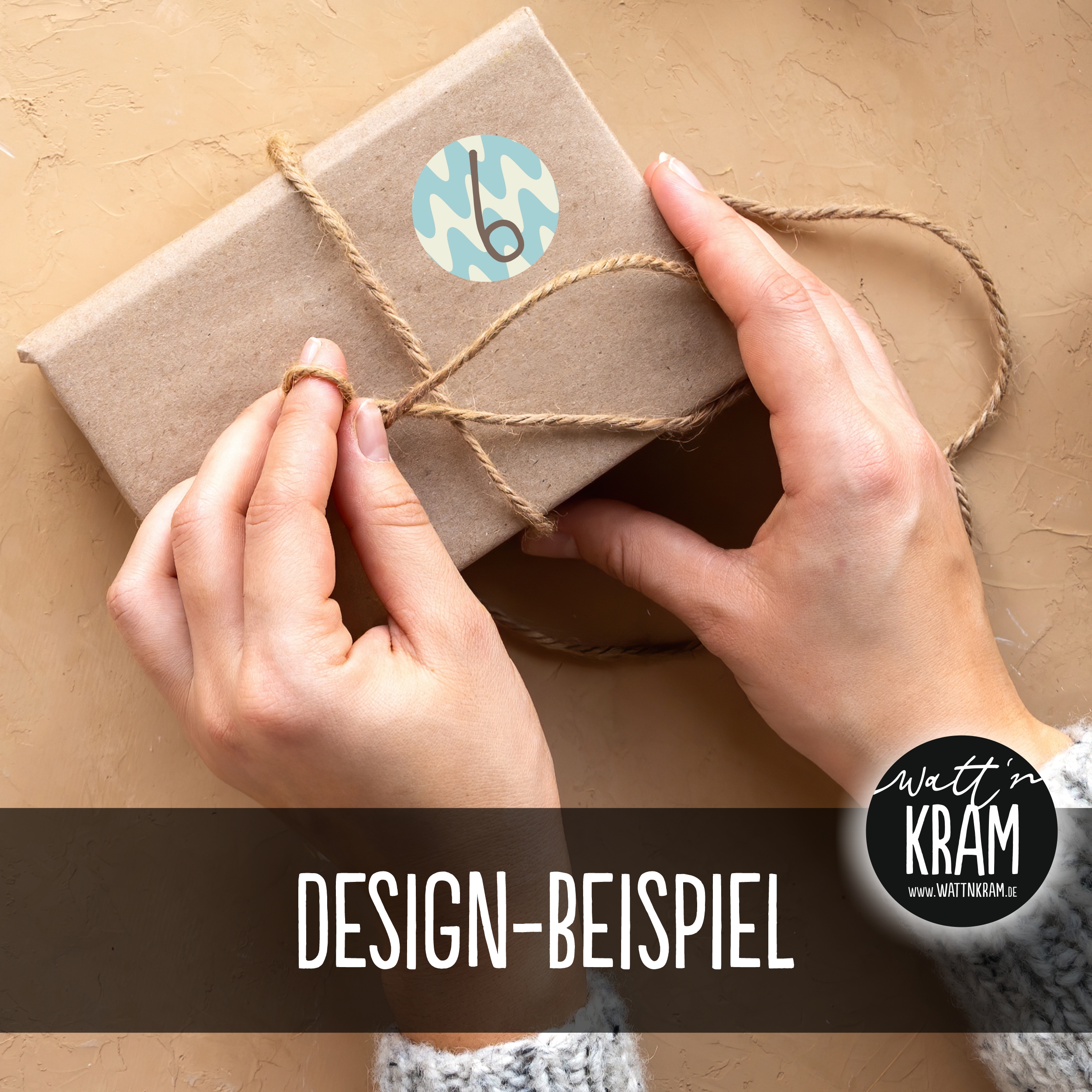 Adventskalender hellblau/braun - Aufkleber & Tüten zum selbst Befüllen