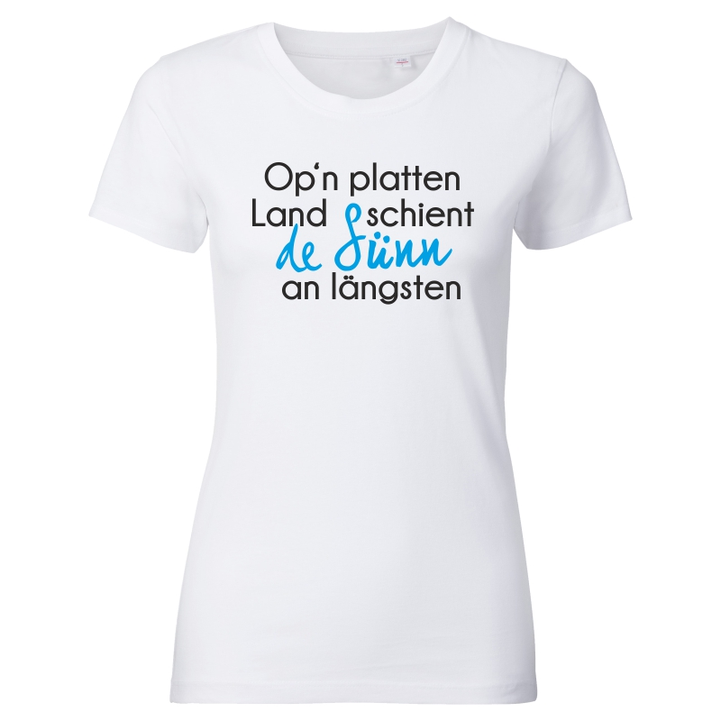 Damen T-Shirt - Op'n platten Land weiss 3XL