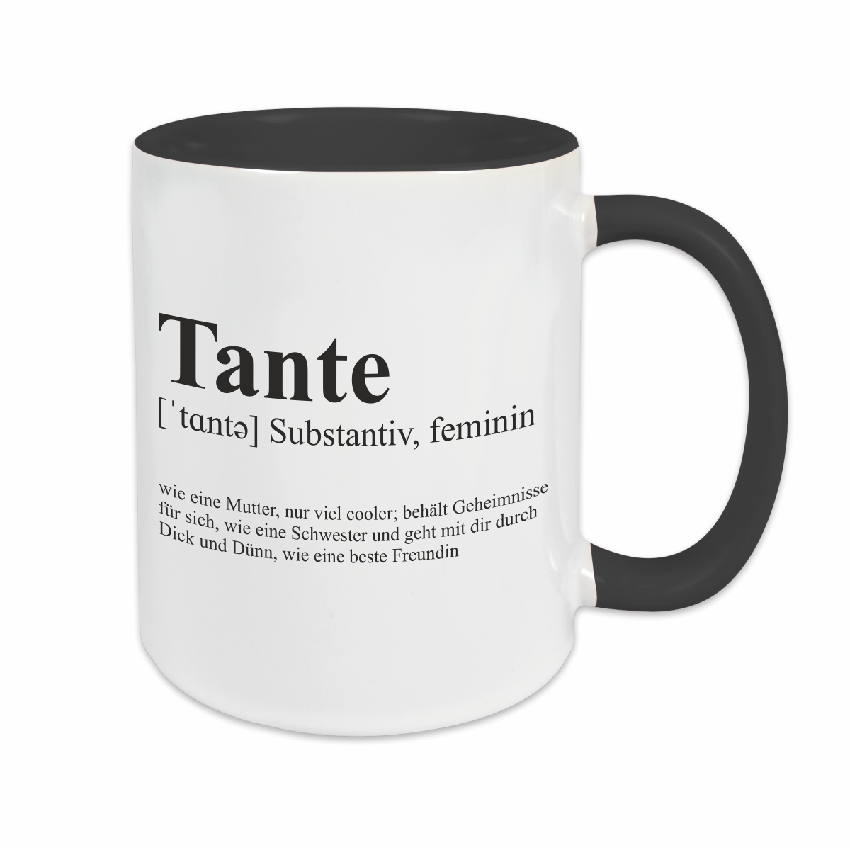 Tasse - Definition Tante schwarz