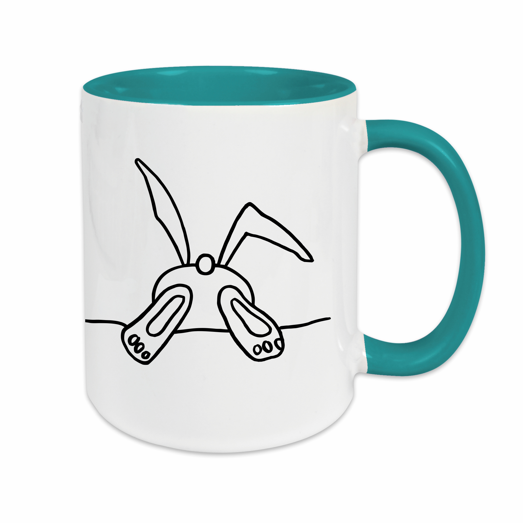 Tasse - Hase türkis