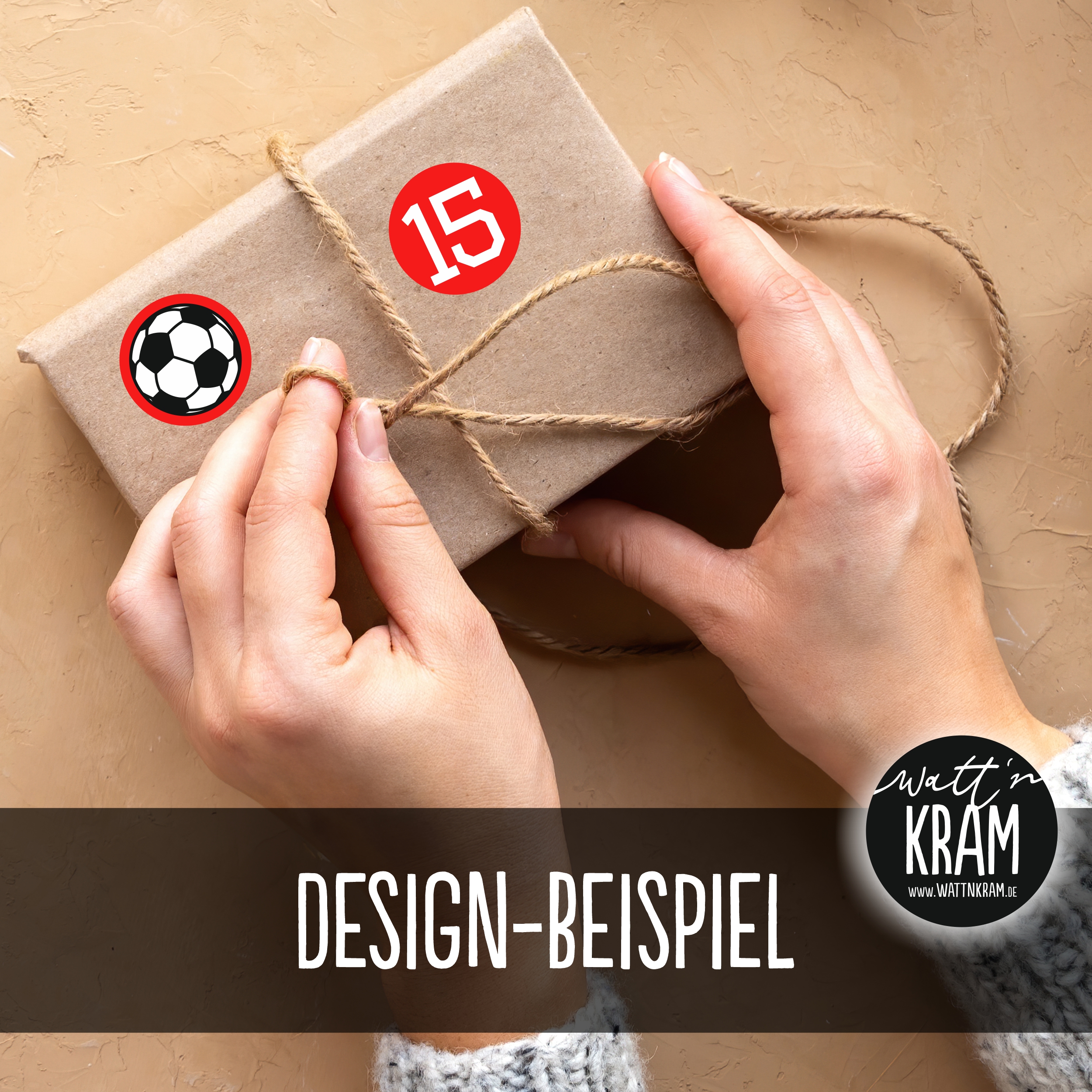 Adventskalender Aufkleber Fußball rot/weiss - 48 Sticker mit 24 Tüten zum selbst Befüllenn