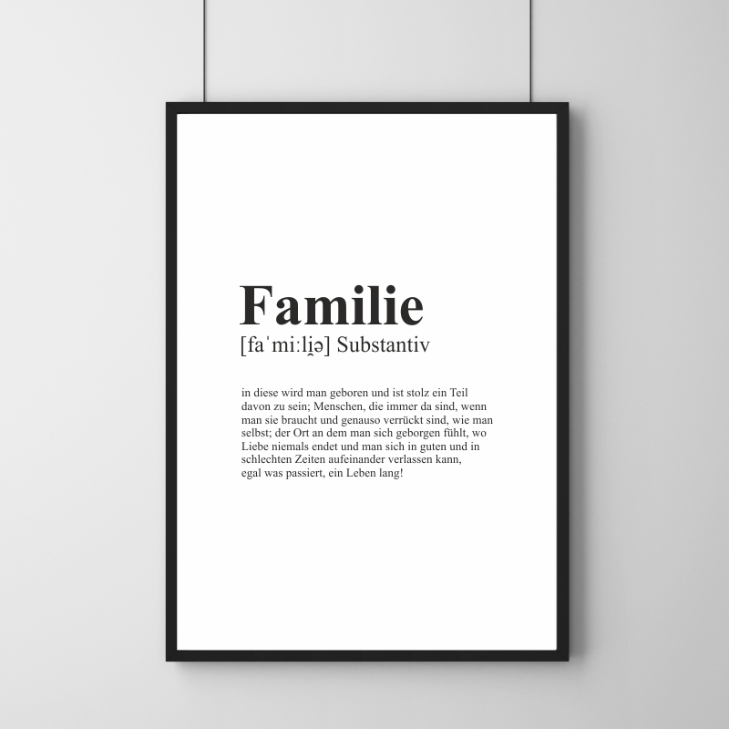 Poster - Definition Familie 30 x 40 cm