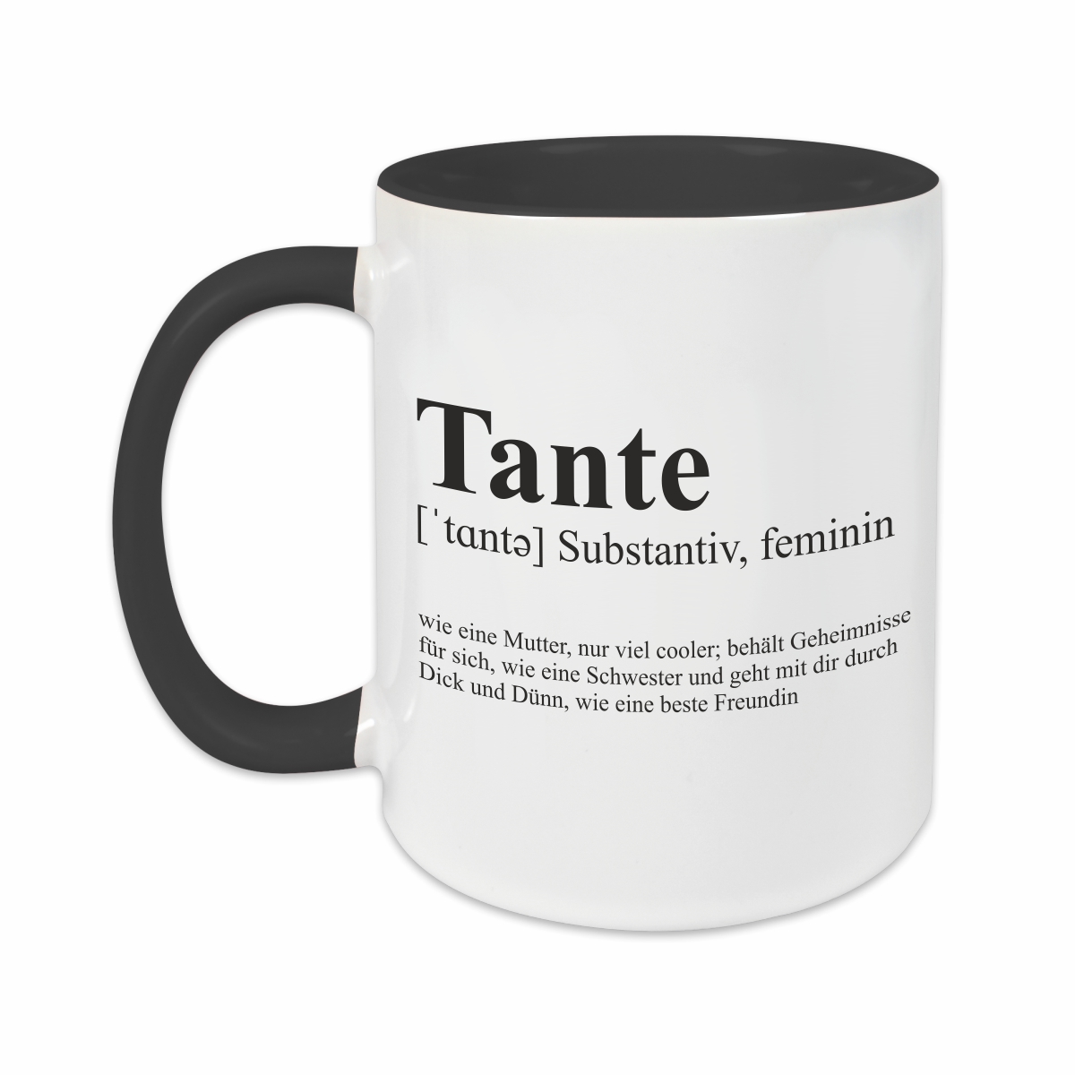 Tasse - Definition Tante schwarz