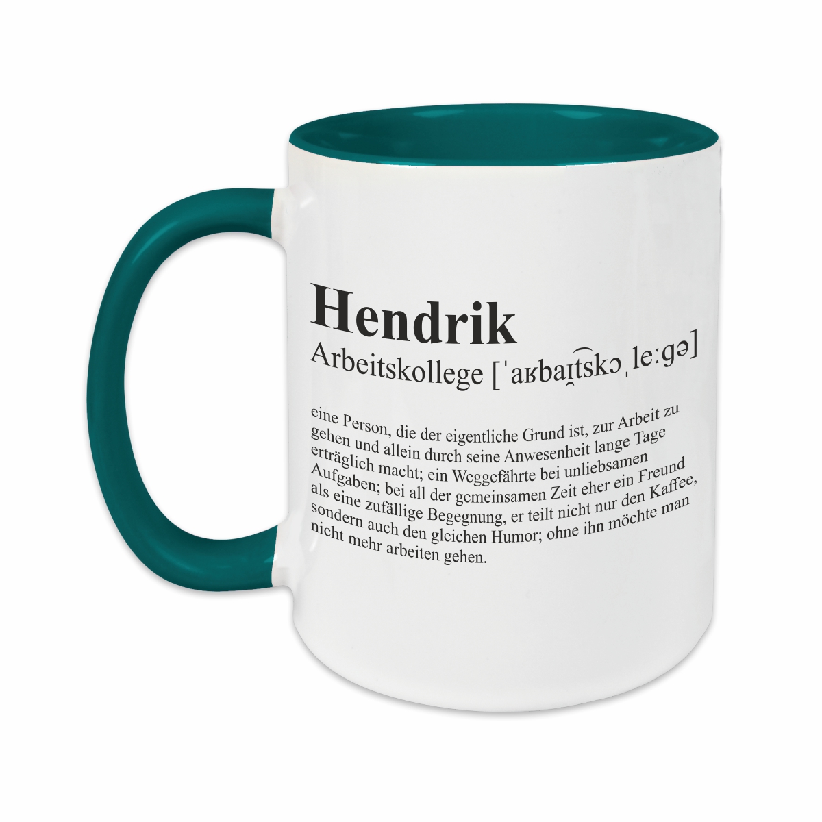 Tasse - Definition Arbeitskollege petrol personalisiert