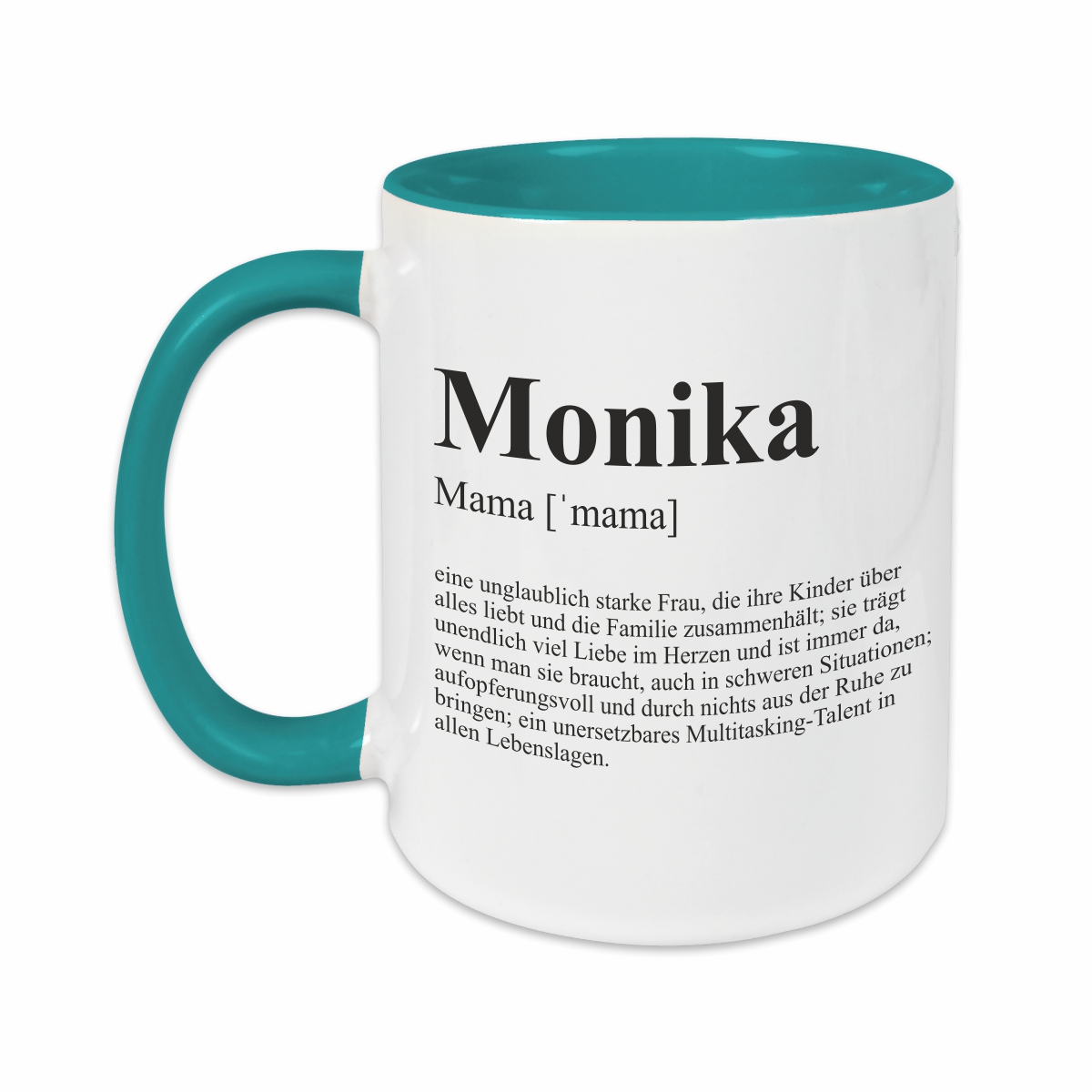 Tasse - Definition Mama türkis personalisiert