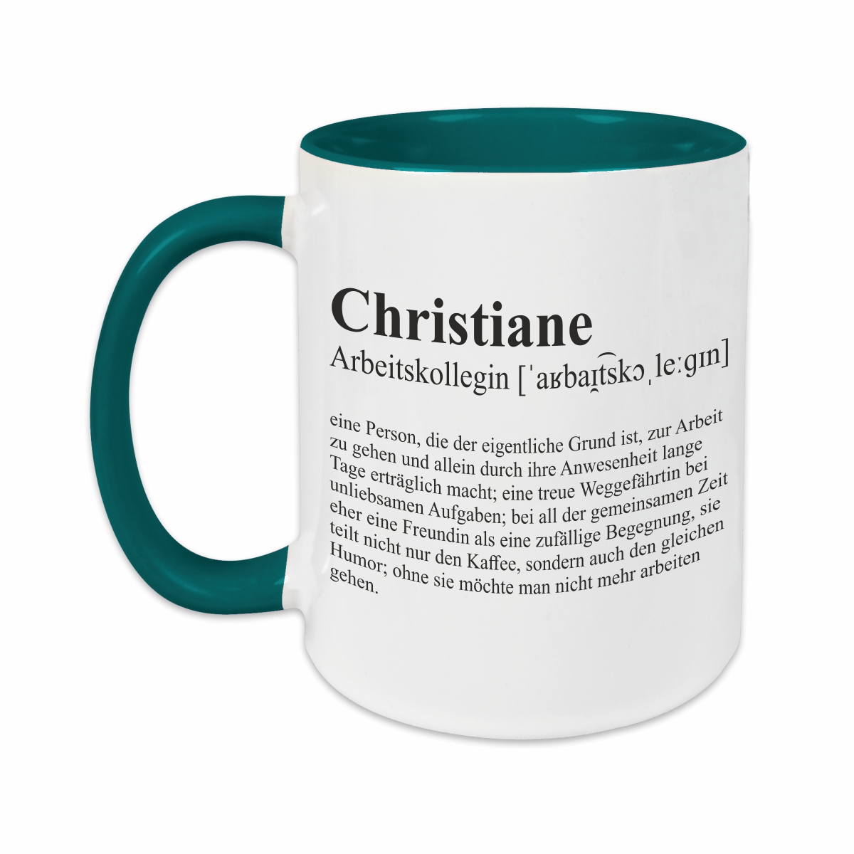 Tasse - Definition Arbeitskollegin petrol personalisiert